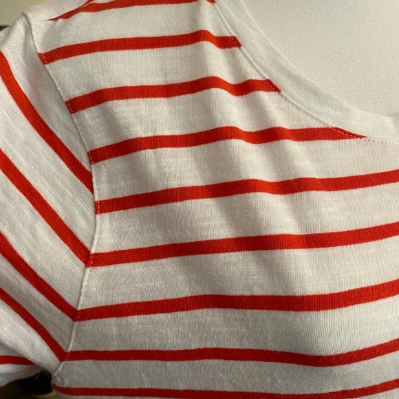 Sigrid Olsen White and Pink Boxy Short Sleeve Tee - Picture 5 of 8